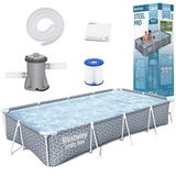 Karkasinis baseinas Bestway Steel Pro 561FV, 366 x 201 x 66 cm, pilkas, 4000 L