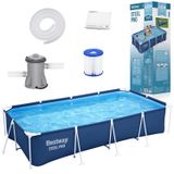 Karkasinis baseinas Bestway Steel Pro 56424, 400 x 211 x 81 cm, 5700 L, mėlynas/baltas