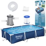Karkasinis baseinas Bestway Steel Pro 56411, 300 x 201 x 66 cm, mėlynas, 3300 L