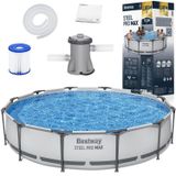 Karkasinis baseinas Bestway Steel Pro MAX 56416, 366 x 76 cm, 6473 L, pilkas