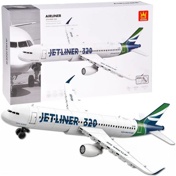 Statybiniai blokai Jetliner 320 keleivinis modelio lėktuvas 133 dalys ZA5678