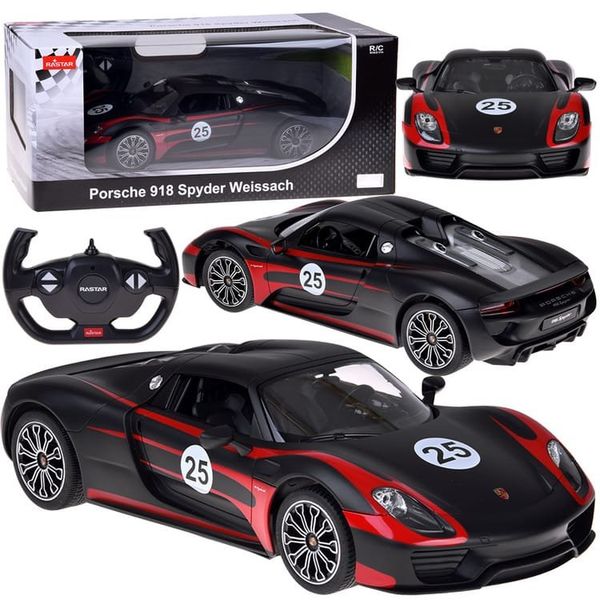 Rastar nuotoliniu būdu valdomas automobilis Porsche 918 Spyder 1:14 nuotolinio valdymo pultas su šviesomis RC0711