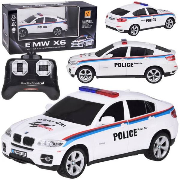 BMW X6 sportinis policijos automobilis su nuotolinio valdymo pulteliu RC0660 BI