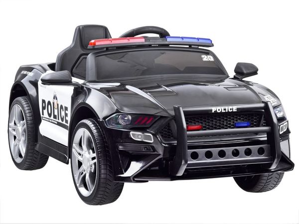 vaikiškas elektrinis policijos automobilis radiovozis su pulteliu