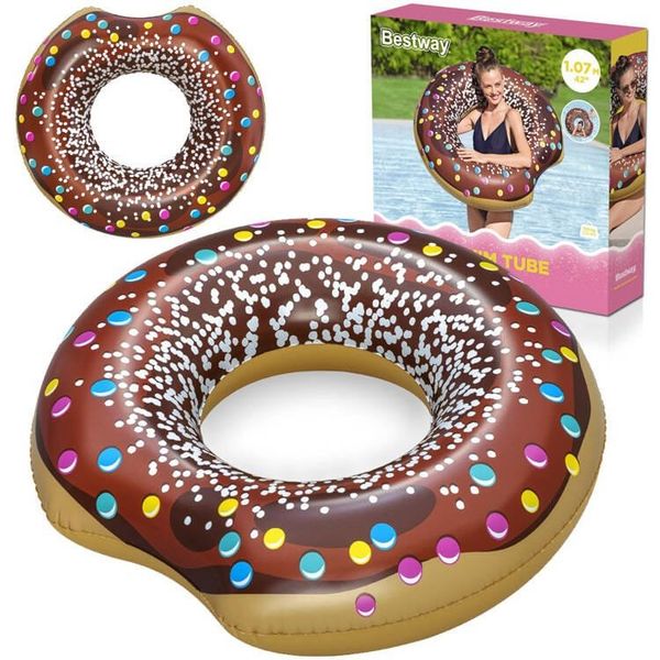 Bestway Didelis pripučiamas plaukimo žiedas Brown DONUT 107cm 36118