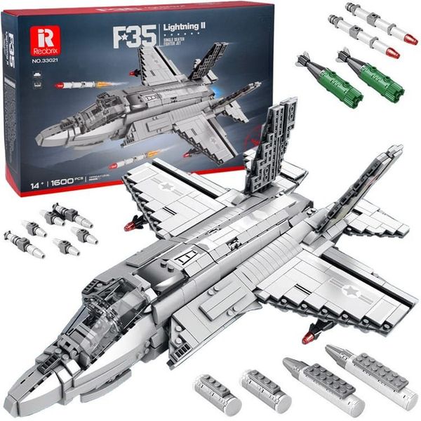Techniniai blokai licencijuotas amerikiečių naikintuvas F-35 Lightning II 1600 dalių ZA5799
