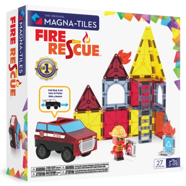 MAGNA-TILES magnetinis konstruktorius „Ugniagesių gelbėtojai“, 27 dalys